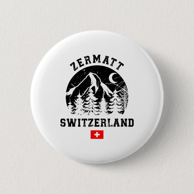 Zermatt Schweiz Skigebiet Alpen Alpinski  Button (Vorderseite)