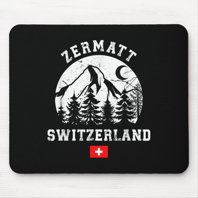 Zermatt Schweiz Skigebiet Alpen Alpinski  Mousepad (Vorne)