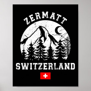 Zermatt Schweiz Skigebiet Alpen Alpinski  Poster