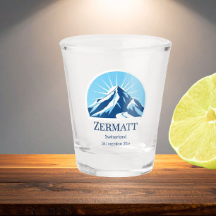 Zermatt Schweiz Skigebiet Shot Glas