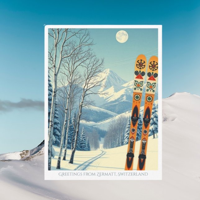 Zermatt Schweiz Skiurlaub Postkarte (Von Creator hochgeladen)