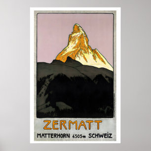 Zermatt Schweiz Vintage-Reiseplakat Geschenk Poster