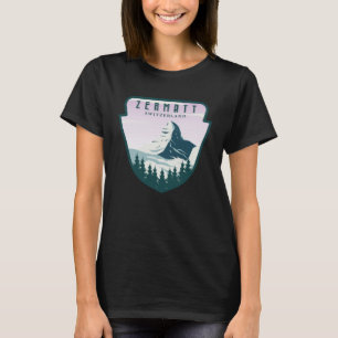Zermatt Schweiz Vintage Schnee Ski Matterhorn Sw T-Shirt