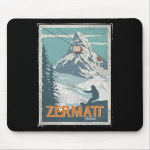 Zermatt Schweiz Winterskifahren Snowboarden Ski Mousepad