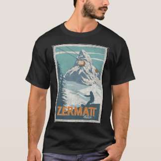 Zermatt Schweiz Winterskifahren Snowboarden Ski T-Shirt