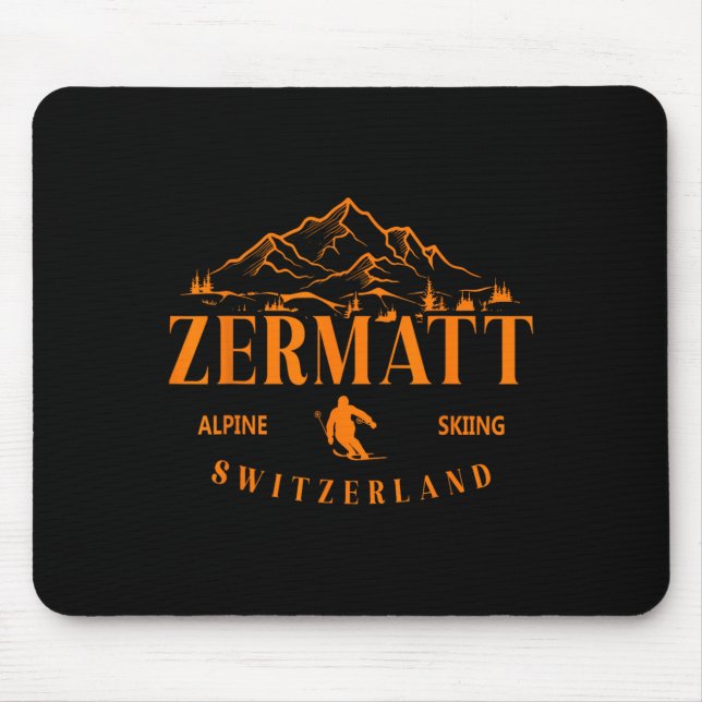 Zermatt Schweizer Alpen Alpin-Ski Schweiz Berg Mousepad (Vorne)