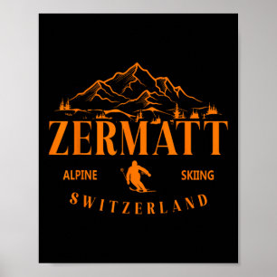 Zermatt Schweizer Alpen Alpin-Ski Schweiz Berg Poster