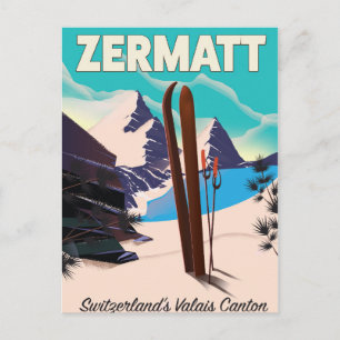 Zermatt Ski Urlaubsplaner Postkarte