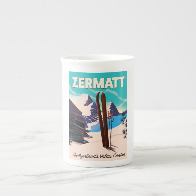 Zermatt Ski Urlaubsplaner Prozellantasse (Vorderseite)