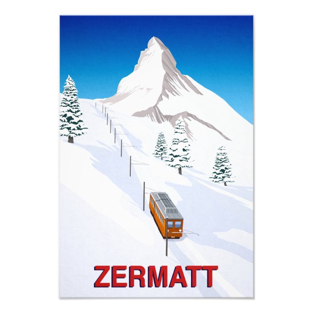 Zermatt-Skibahn Fotodruck (Vorne)