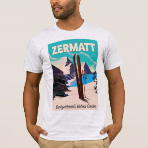 Zermatt Skiferienposter T-Shirt
