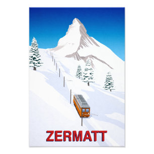 Zermatt Skizug Fotodruck