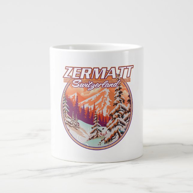 Zermatt Switzerland Logo Jumbo-Tasse (Vorderseite)
