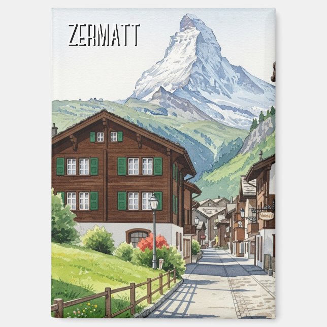 Zermatt Switzerland Matterhorn Travel Magnet (Vorderseite)