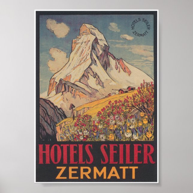 Zermatt Switzerland Matterhorn Vintage Poster (Vorne)