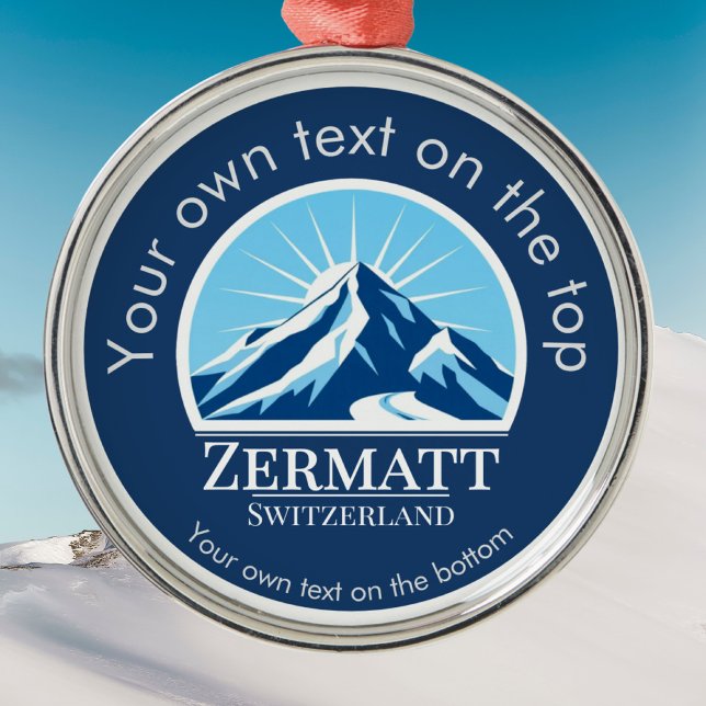 Zermatt Switzerland ski Mountain medal Ornament Aus Metall (Von Creator hochgeladen)