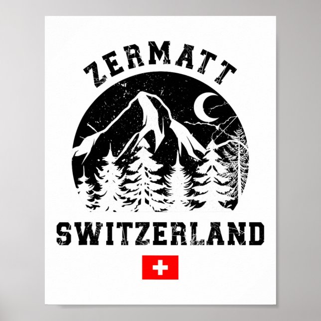 Zermatt Switzerland Ski Resort Alps Alpine Skiing  Poster (Vorne)