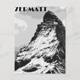 Zermatt Switzerland Vintage Travel Poster Postkarte