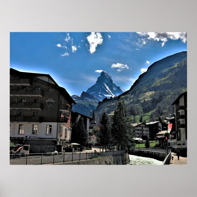 Zermatt und das Matterhorn Poster (Vorne)