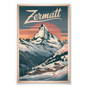 Zermatt Vintag Fotodruck