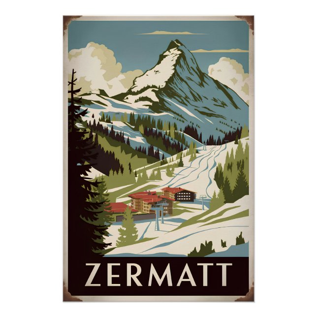 Zermatt Vintag Poster (Vorderseite)