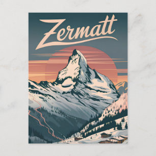 Zermatt Vintag Postkarte