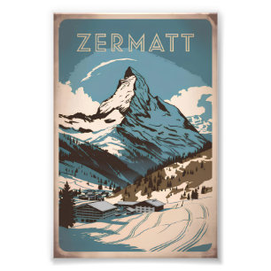 Zermatt vintage fotodruck