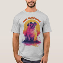 Zero Barks Given | Lustiges Retro-Pug-T-Shirt