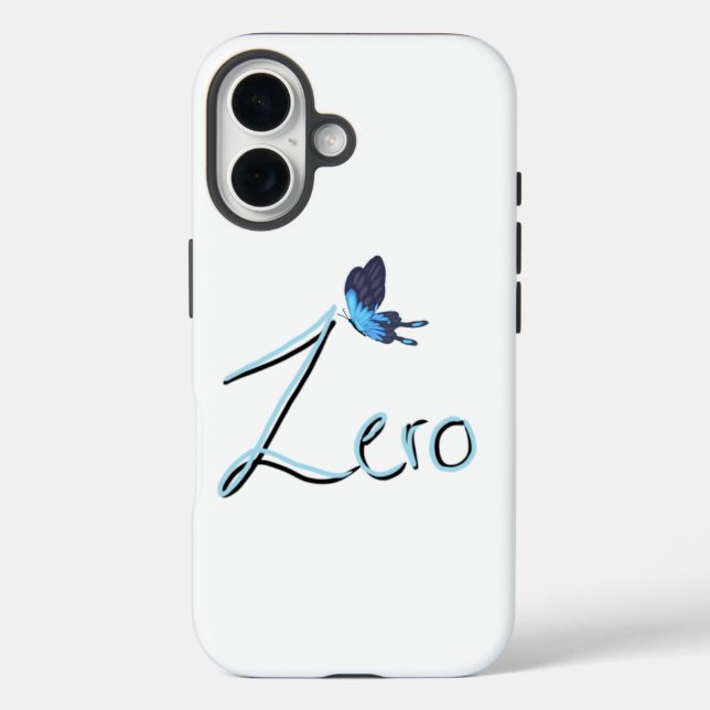 ZERO Blau Schmetterling Schwarz & Blau Gradient iP Case-Mate iPhone Hülle (Rückseite)