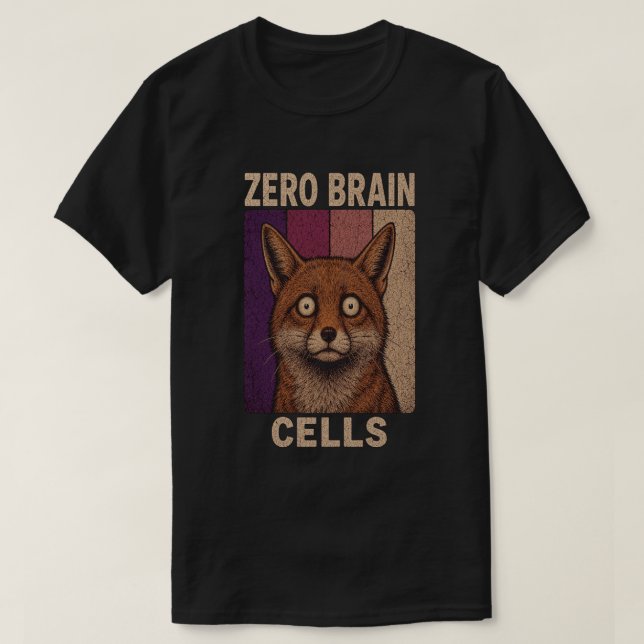 Zero Brain Cells Fuchs Meme – Lustiges Süßes Tier  T-Shirt (Design vorne)