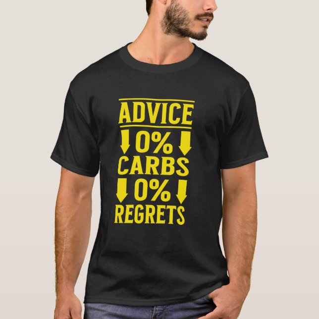 Zero Carbs Zero Regrets Keto Diät Ketovore Fleisch T-Shirt (Vorderseite)