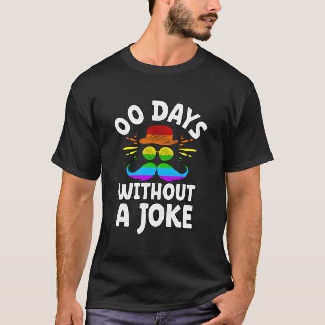 Zero Days Without A Dad Joke Fathers Day Sayings P T-Shirt (Vorderseite)