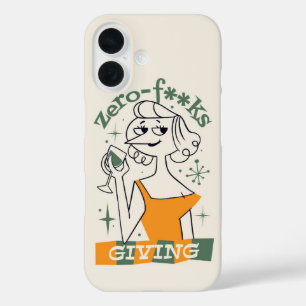 Zero F*cks Giving - Retro Sassy Wine Lady iPhone 16 Hülle