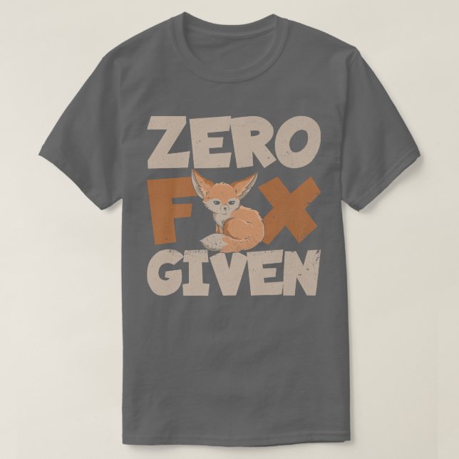 Zero Fox als Pun für ein Fennec Fox LoverT-Shirt g T-Shirt (Design vorne)