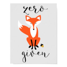 Zero Fox angesichts der lustigen Puppe Gray Poster