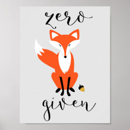 Zero Fox angesichts der lustigen Puppe Gray Poster