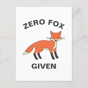 Zero Fox angesichts des lustigen Sarcasm Wildtiere Postkarte