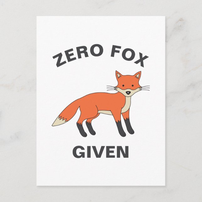 Zero Fox angesichts des lustigen Sarcasm Wildtiere Postkarte (Vorderseite)
