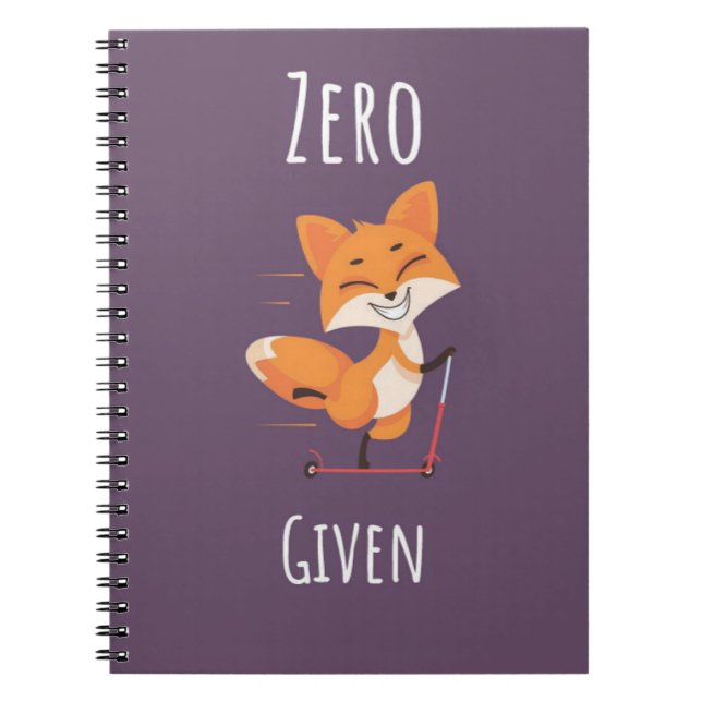 Zero Fox Given Funny Fox Pun Gifts Humor Saying Notizblock (Vorderseite)