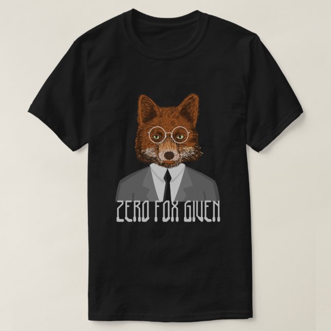 Zero Fox in einem Anzug und Brille gegeben T-Shirt (Design vorne)