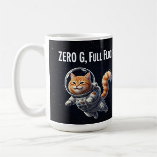 Zero G, Full Floof! Süße Weltraumkatze Kaffeetasse