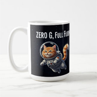Zero G, Full Floof! Süße Weltraumkatze Kaffeetasse