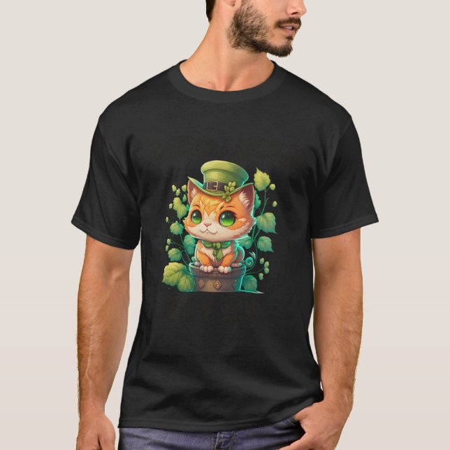Zero Glück gegeben  süße Katze St. Patricks Day Pa T-Shirt (Vorderseite)