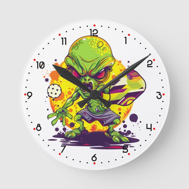 Zero Gravity Dink Bestie Pickleball Runde Wanduhr (Vorderseite)