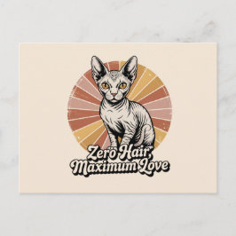 Zero Hair Maximum Love Sphynx Retro Postkarte