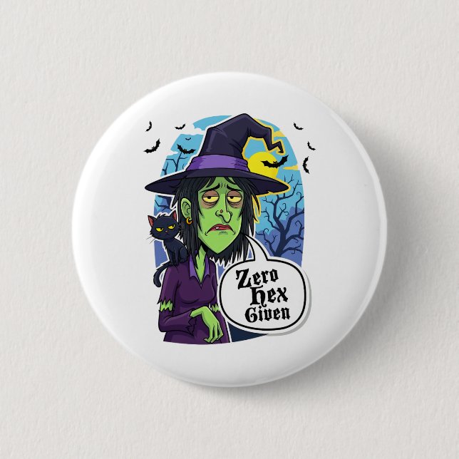Zero Hex übergab lustiges Hexenkloster-T-Shirt Button (Vorderseite)