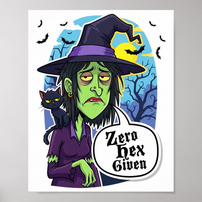 Zero Hex übergab lustiges Hexenkloster-T-Shirt Poster (Vorne)