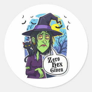 Zero Hex übergab lustiges Hexenkloster-T-Shirt Runder Aufkleber