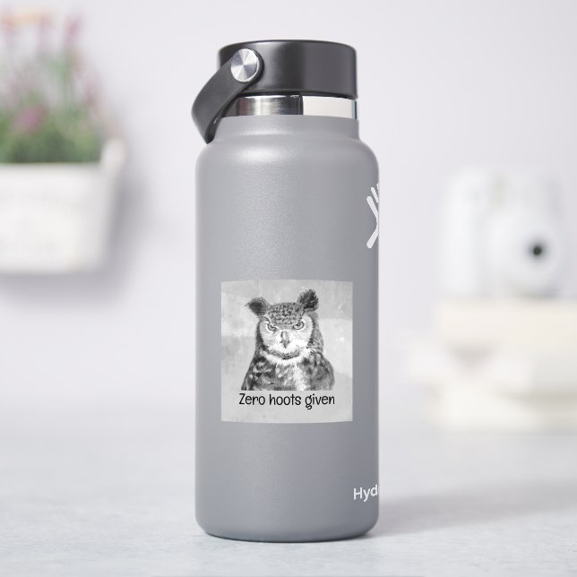 Zero Hoots mit sarkastischem Spaß Aufkleber (HydroFlask)