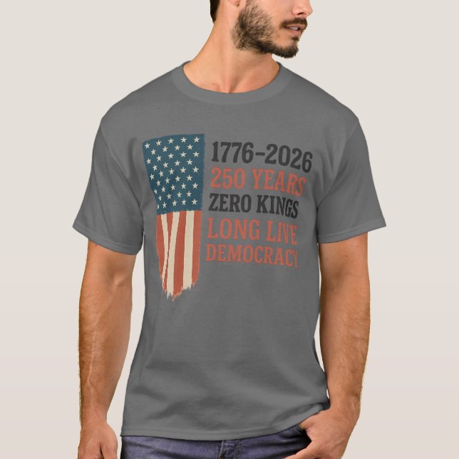 ZERO KINGS LANGE LEBENDE DEMOKRATIE T-Shirt (Vorderseite)